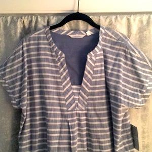 Athleta stripe cotton dress - blue & white